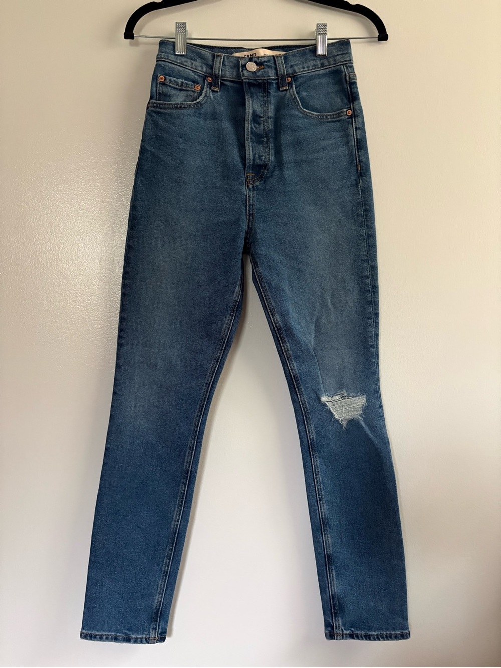 NWT GRLFRND The Piper Super High Rise Slim Crop Jeans Distressed Size 24